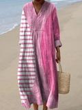 Abstract Dark Pink Circle Flamingo Art Print Dress