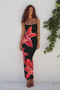 Thalina ™ | Floral print dress with back slit