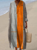 Vintage Boho Geometry Art Print Casual Dress