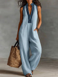 Fiamma | Sleeveless jumpsuit with high collar