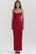 RUBINA - Satin Maxi Dress