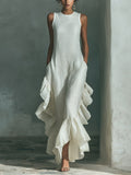 Sophie - Ivory Linen Sleeveless Maxi Dress