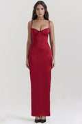 RUBINA - Satin Maxi  Dress