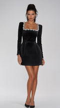Tazari™ | Mini dress with embellished neckline