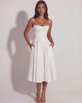 Francesca | Champagne Midi Dress