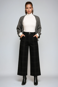 Amara | High-Waisted Checked Trousers