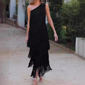 Paulina - Striking Fringe Maxi Gown